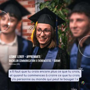 Léonie Leroy étudiante du campus ecofac rennes lors de la remise de diplome
