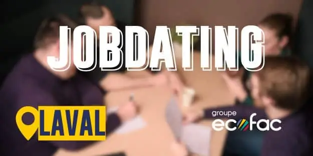 Visuel avec l'inscription manuscrite Jobdating pour le campus de Laval