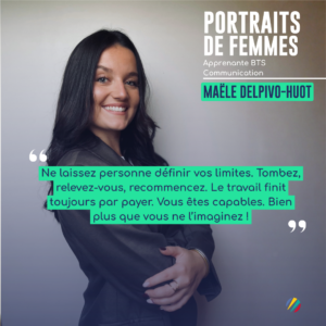Maële, apprenante qui pose pour le portrait de femme Ecofac